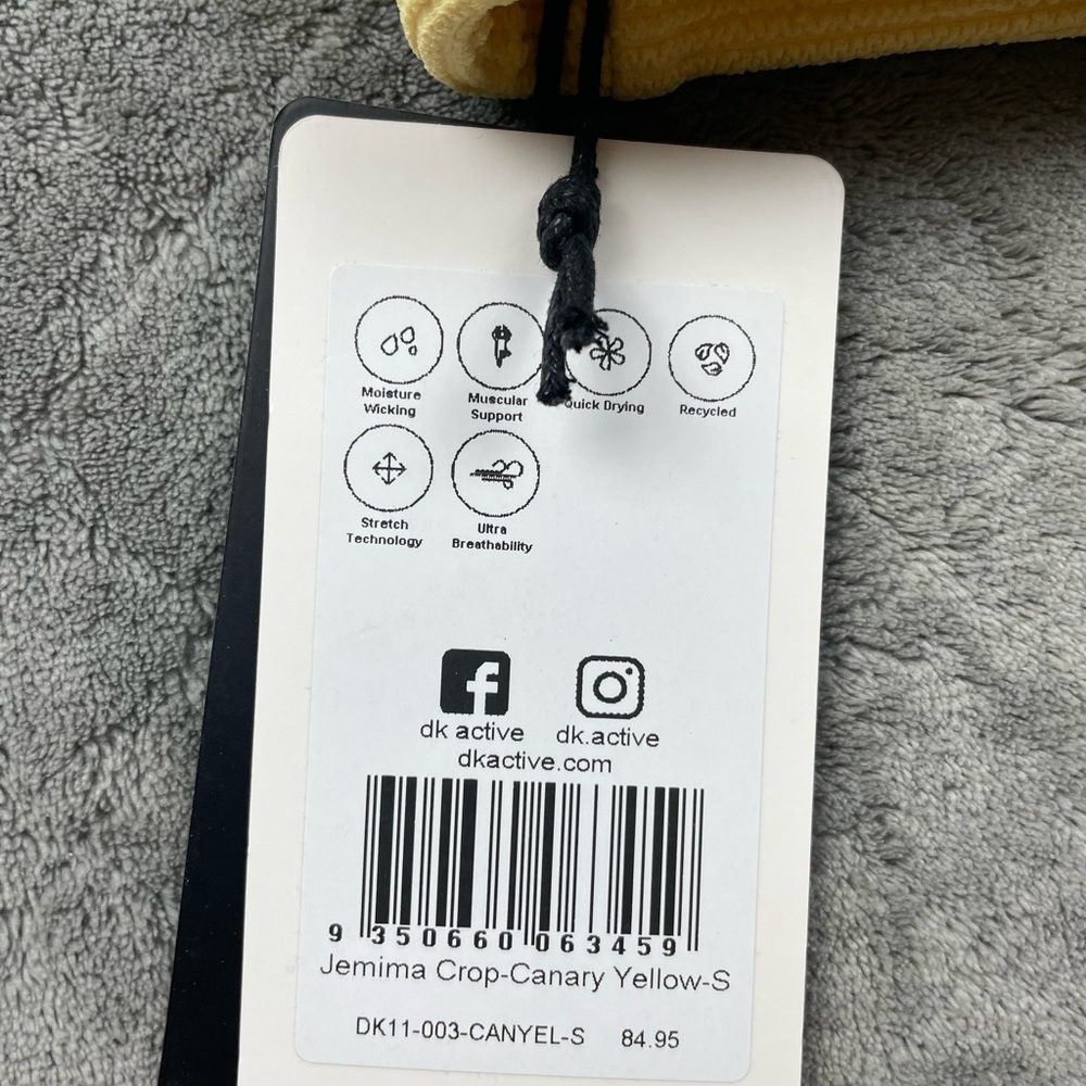 dk active Yellow Ribbed Sports Bra Small - Picture 10 of 12
